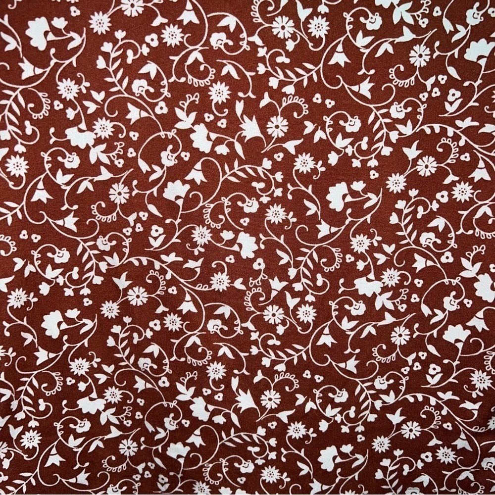 Olivia Rae Burnt Orange Floral Long Sleeve Crop Top Shirt Size Medium - Picture 6 of 8